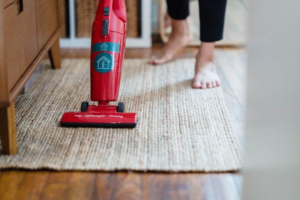 Vacuum cleaner on a carpet